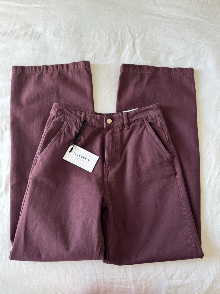 Brand New  Icon Denim Ava Wide Leg Jeans In Cherry Red